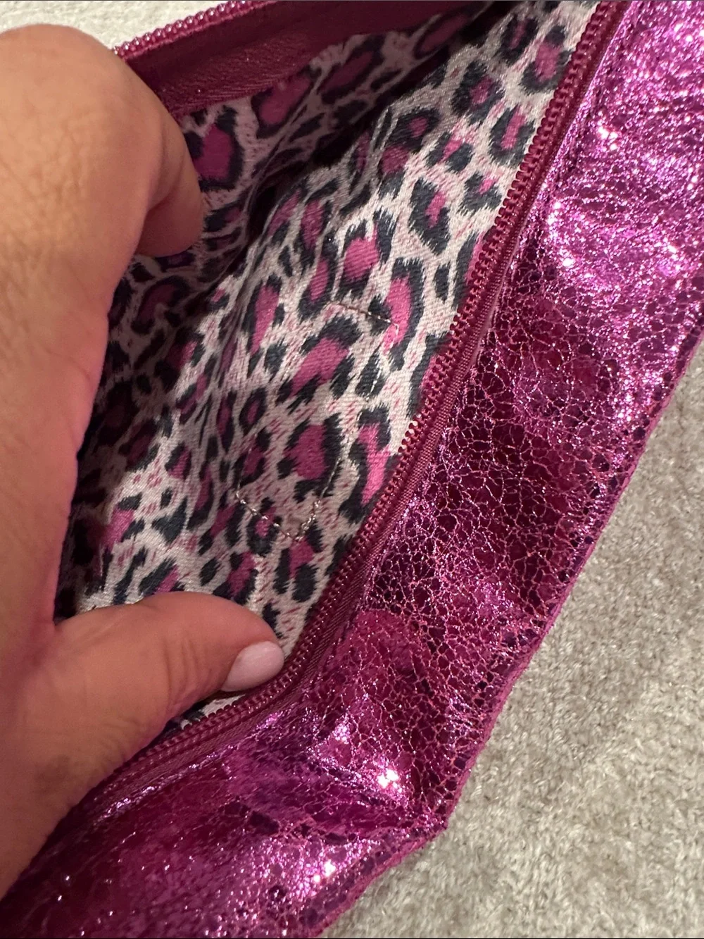 Sorial Metallic hot pink  Envelope Clutch